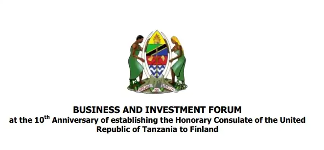 Kuvituskuva: Tanzania Business and Investment Forum -teksti yhdistettynä vaakunaan