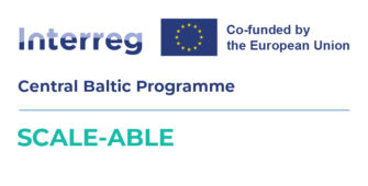 Interreg Central Baltic Programme logo, Co-funded by the European Union logo, and SCALE-ABLE logo.