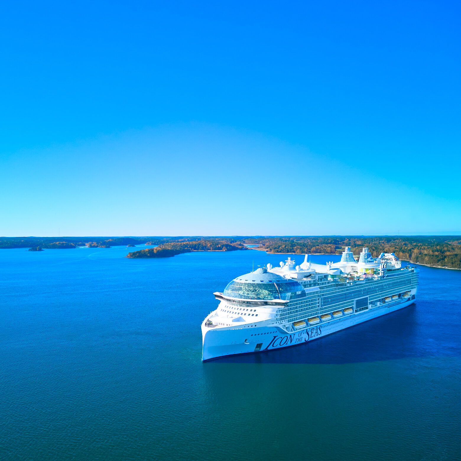 Cruise ship sailing on Turku Archipelago.