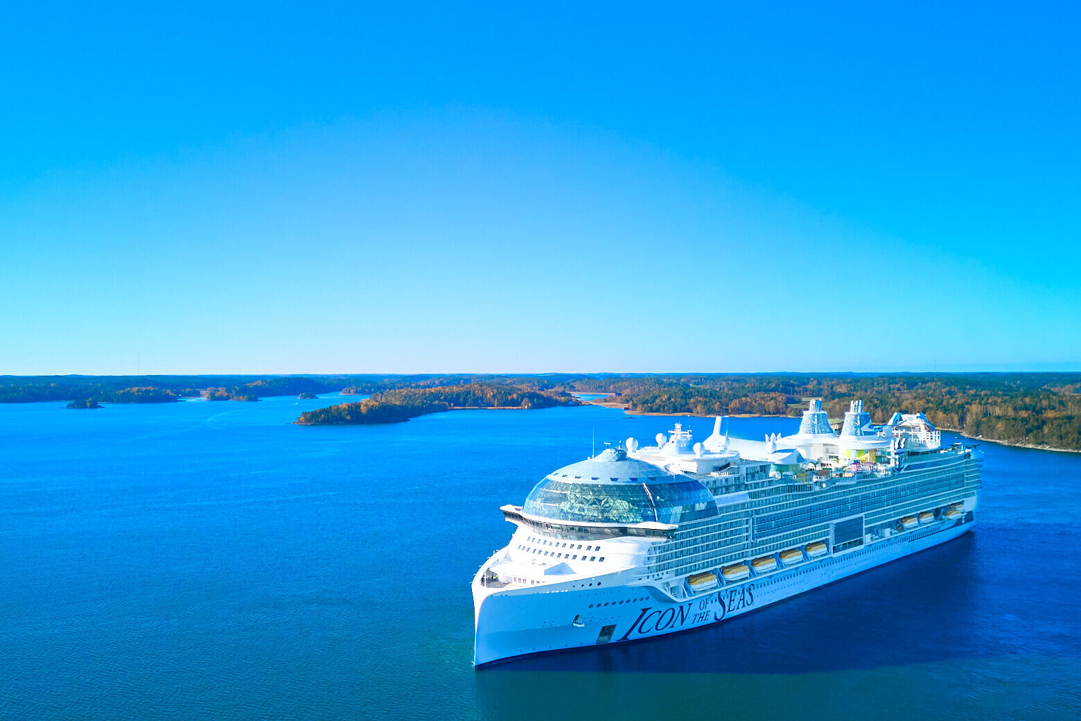 Cruise ship sailing on Turku Archipelago.