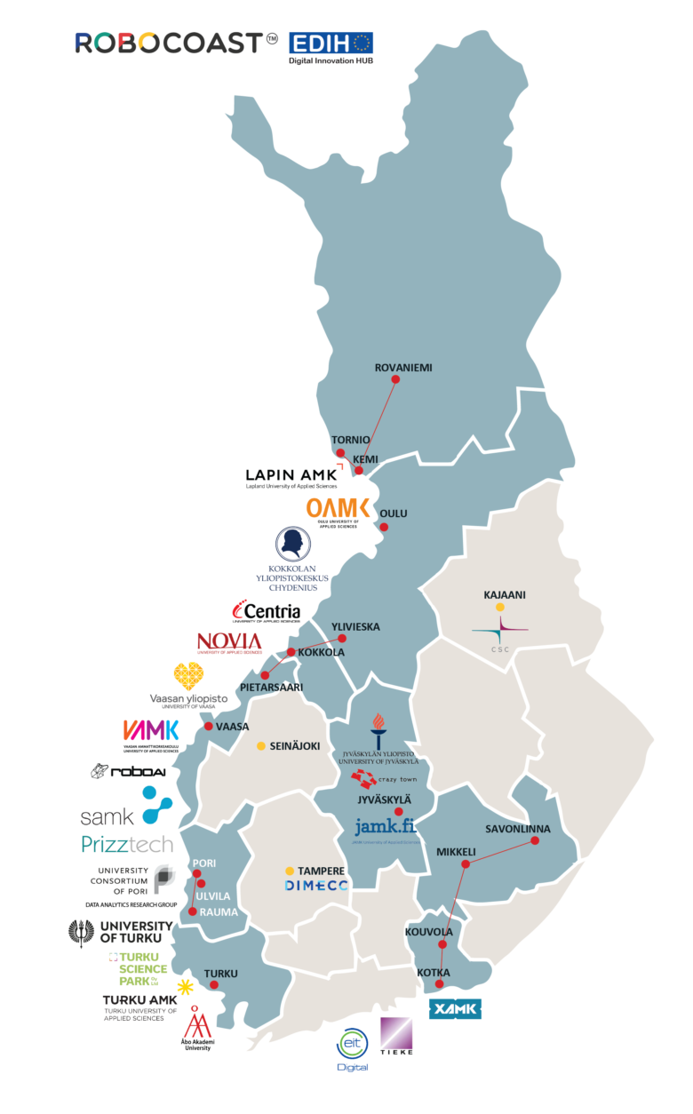 Robocoast-toimijat Suomen kartalla